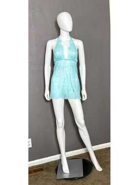 Y2K Turquoise Lace Halter Nightie from Victoria's Secret size Medium